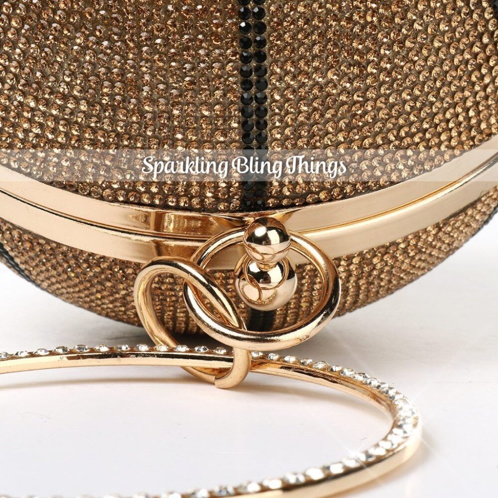 NEW BLING SWAROVSKI CRYSTAL RHINESTONE BASKETBALL CLUTCH HANDBAG PURSE +… - Picture 3 of 15